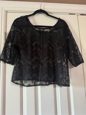 Rolla Coster Black Crochet Lace Blouse
